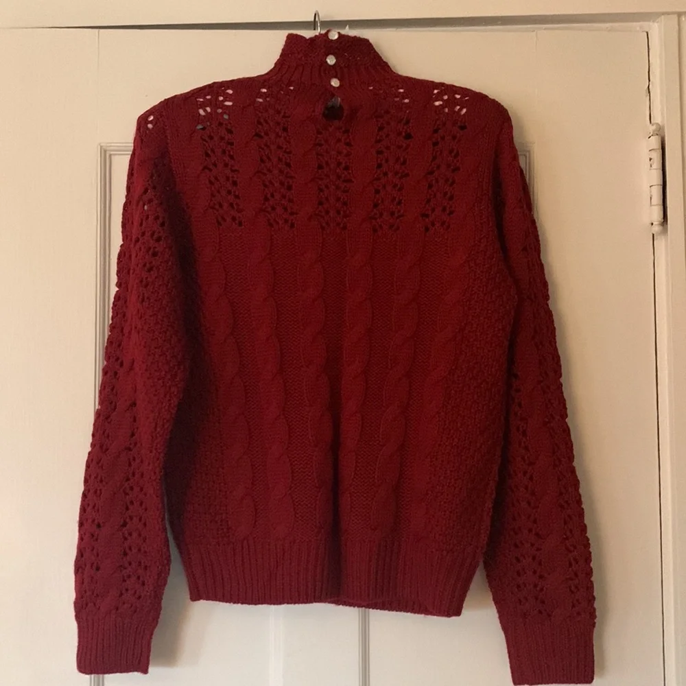 Amour Vert Deep Red Turtleneck Sweater - Picture 5 of 6